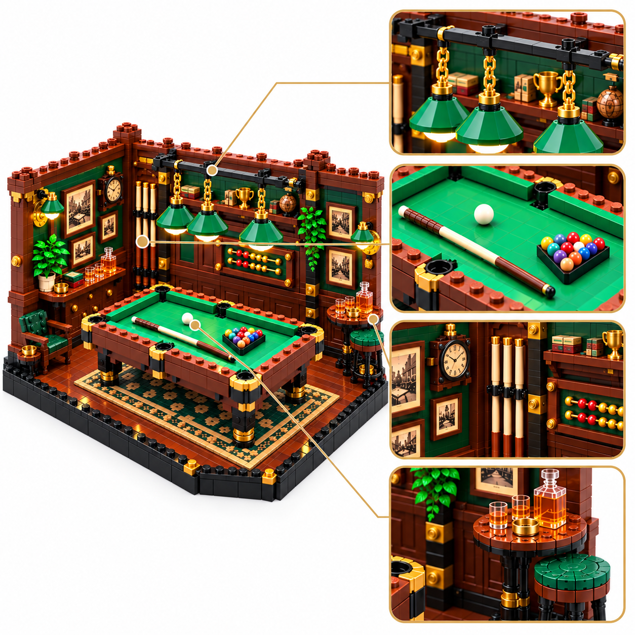 Vintage Billiards Night Building Set