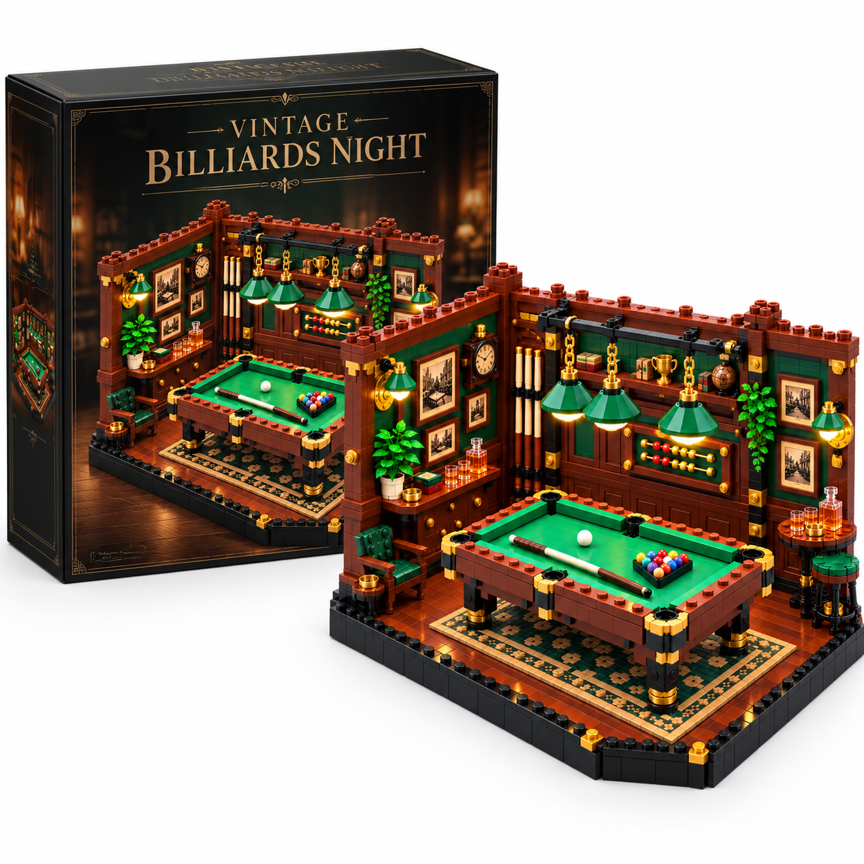 Vintage Billiards Night Building Set