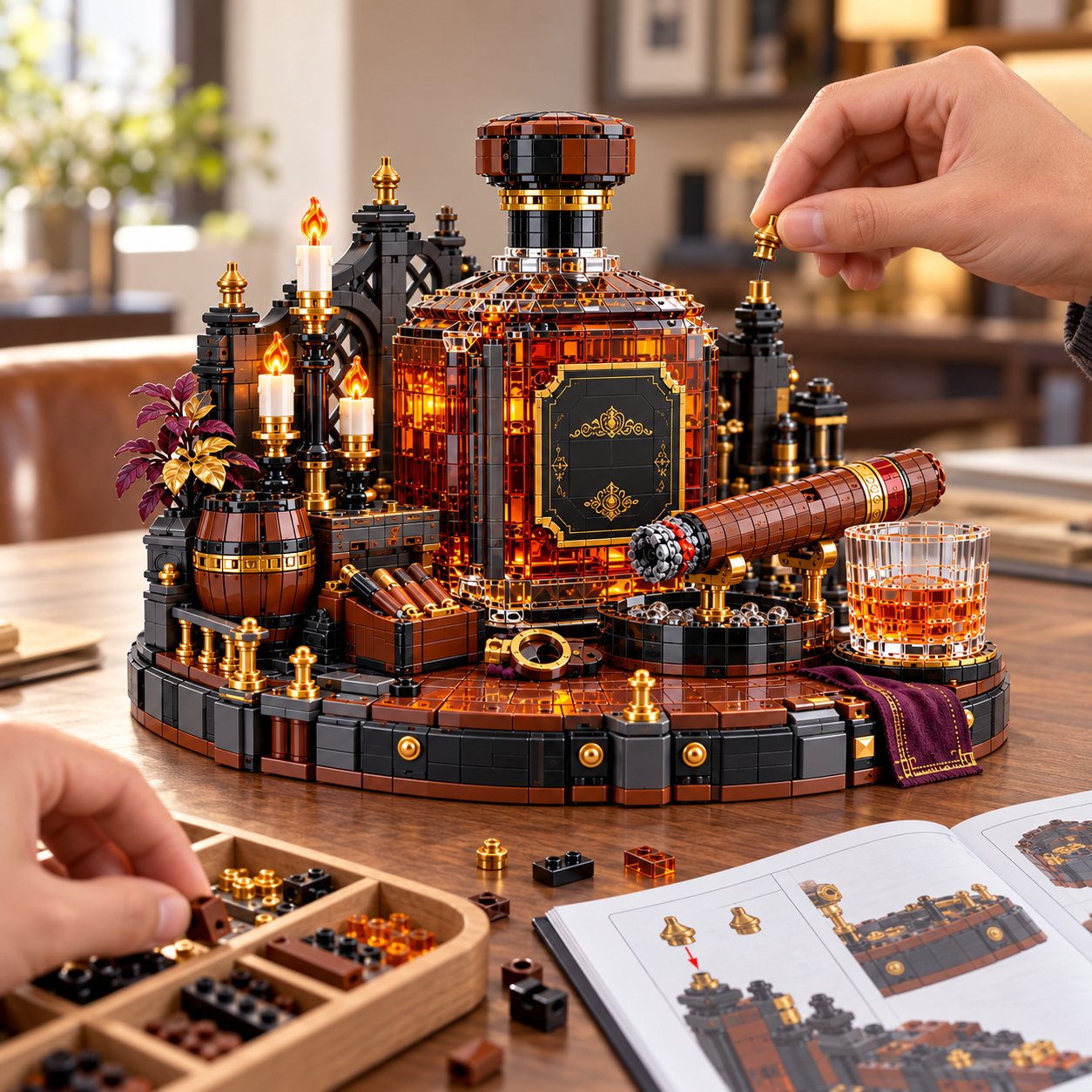 Whiskey & Cigar – Vintage Light-Up Building Set