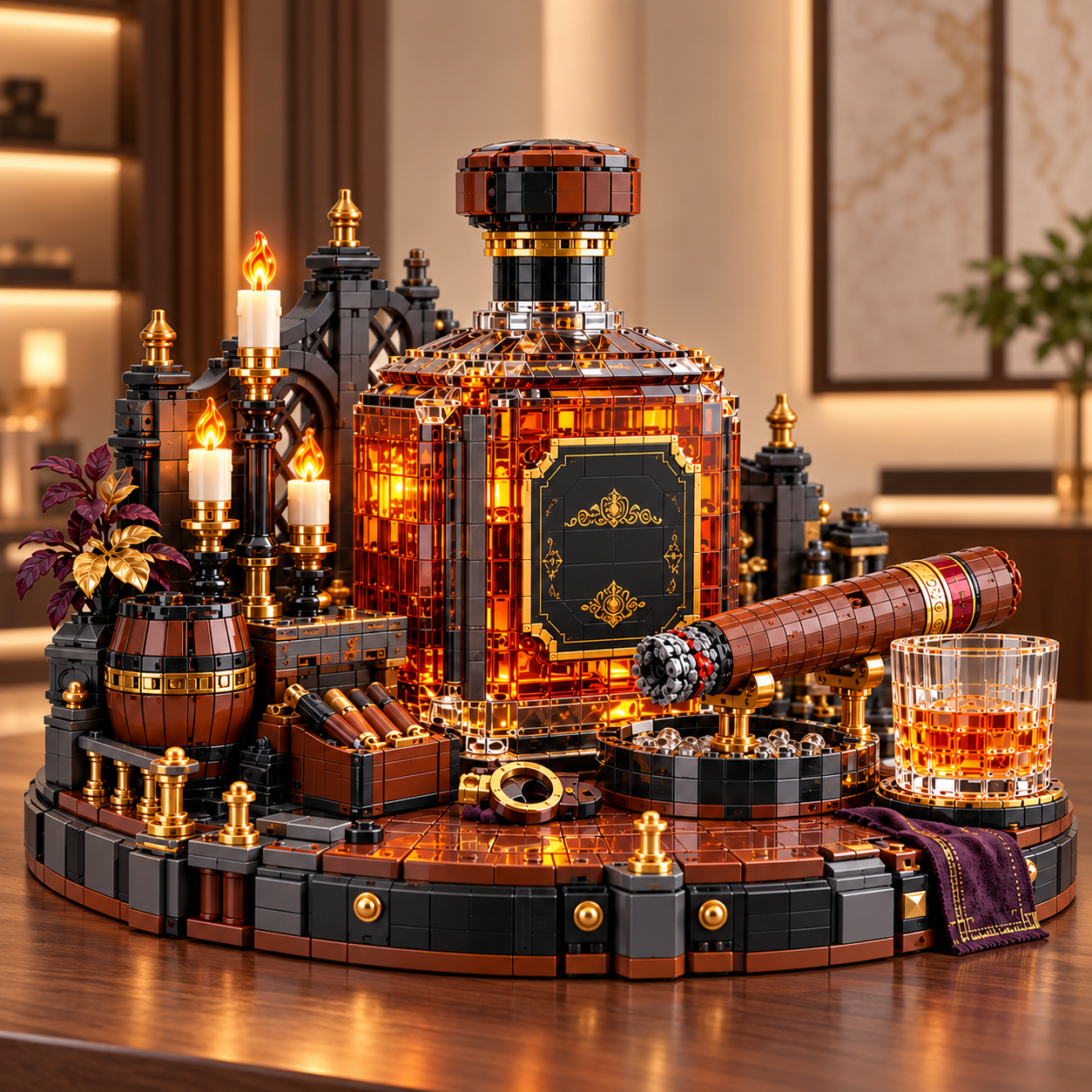 Whiskey & Cigar – Vintage Light-Up Building Set