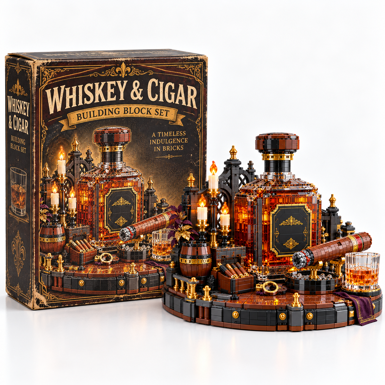 Whiskey & Cigar – Vintage Light-Up Building Set