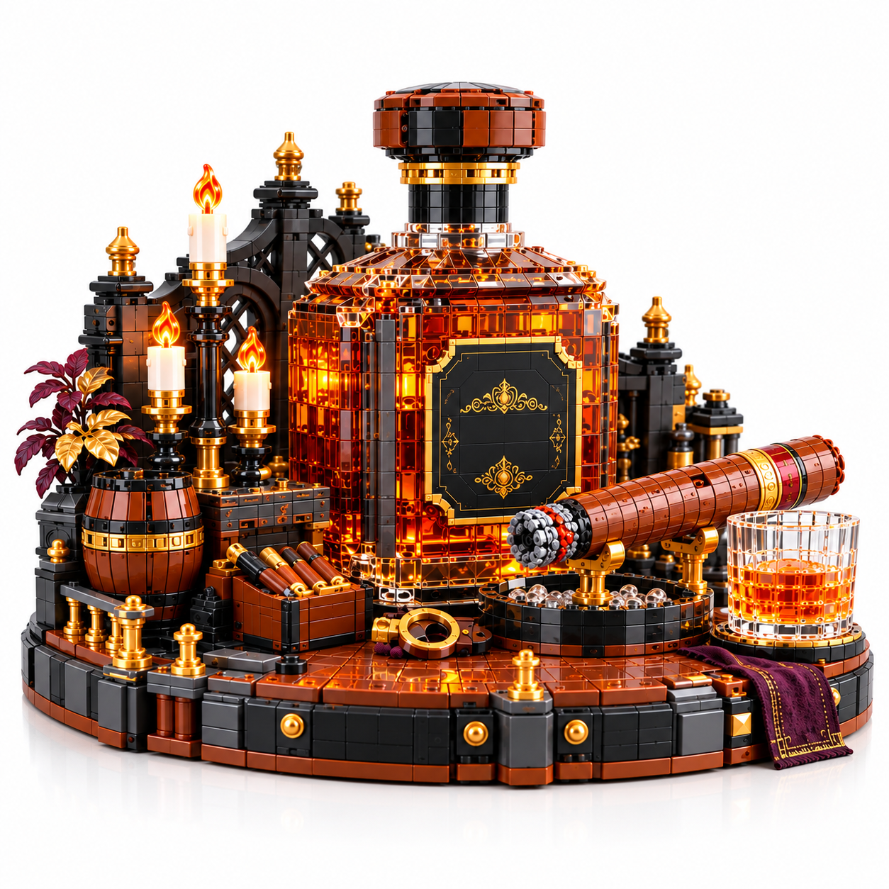 Whiskey & Cigar – Vintage Light-Up Building Set