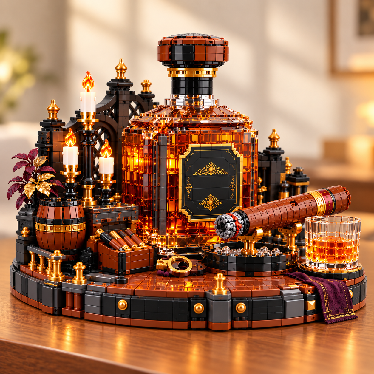 Whiskey & Cigar – Vintage Light-Up Building Set