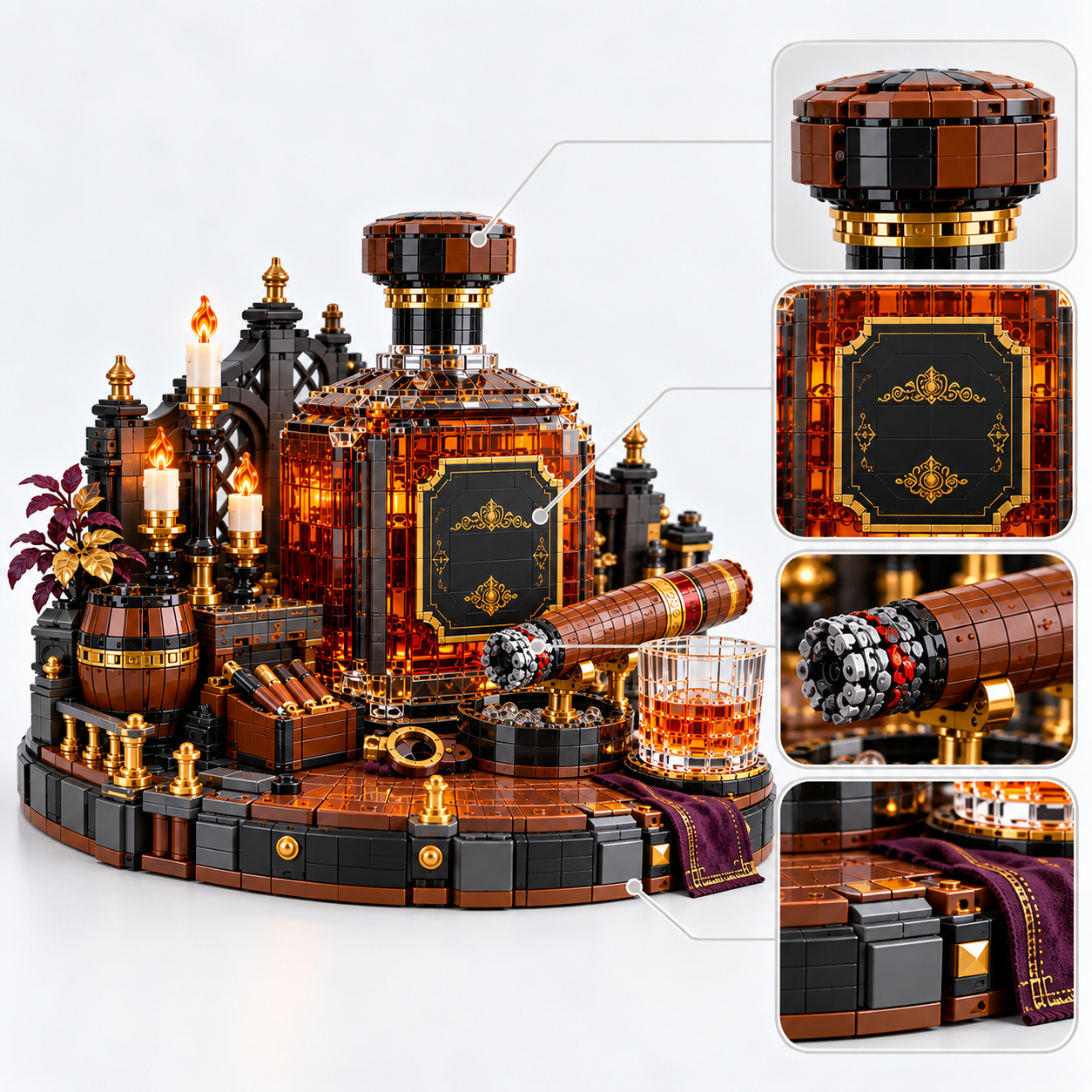 Whiskey & Cigar – Vintage Light-Up Building Set