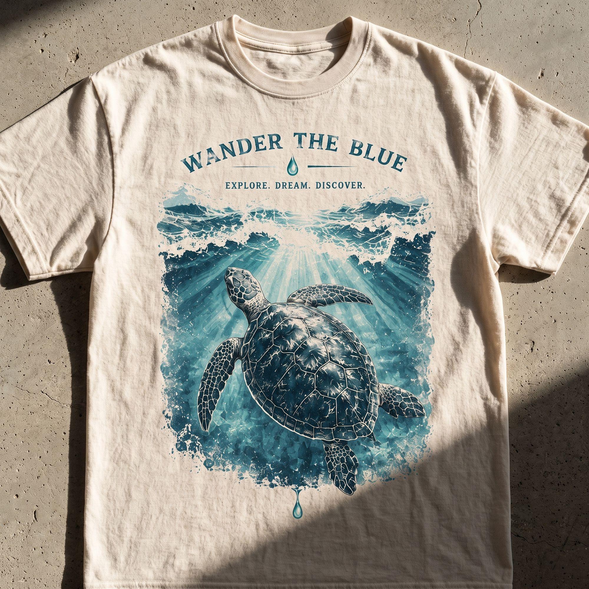 Wander The Blue Sea Turtle Graphic Tee