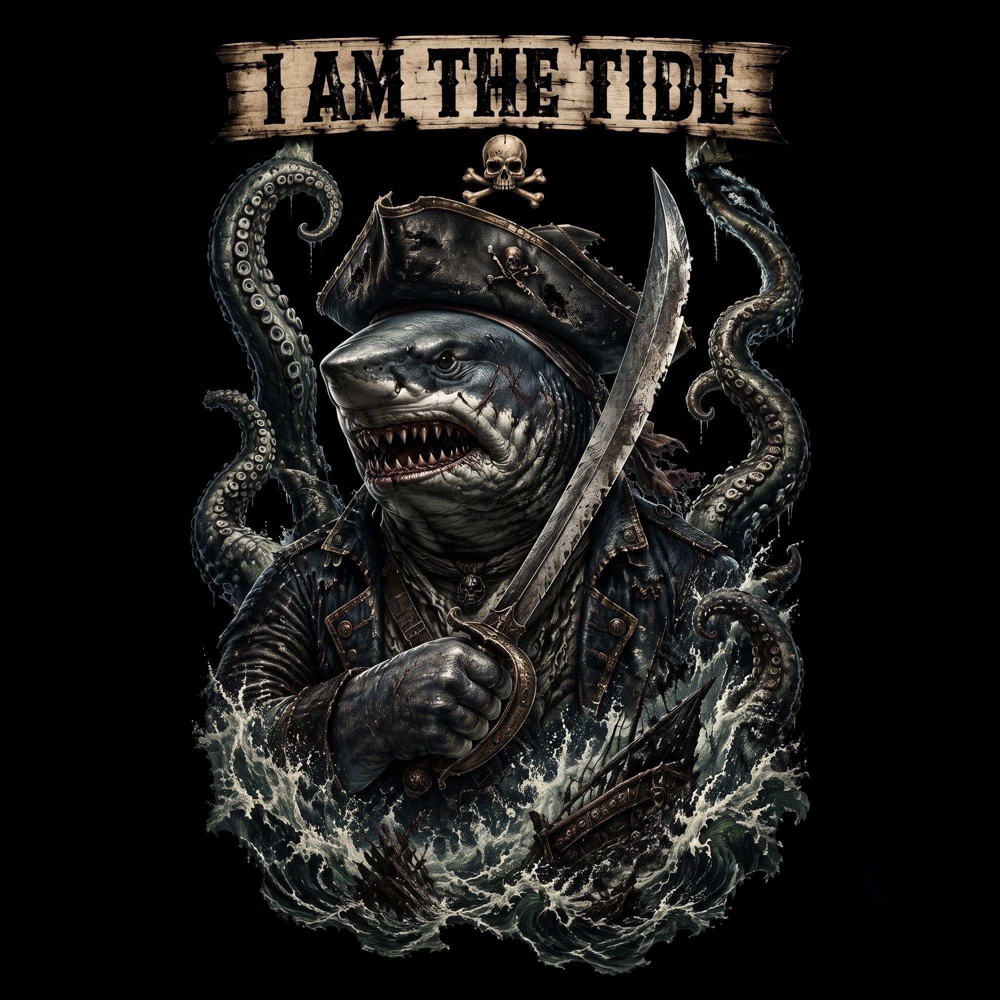 The Tide Hunter Pirate Shark Graphic Tee