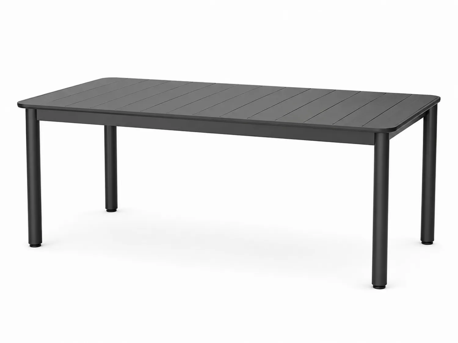 Tavolo da esterno in alluminio nero 150x90x74 cm