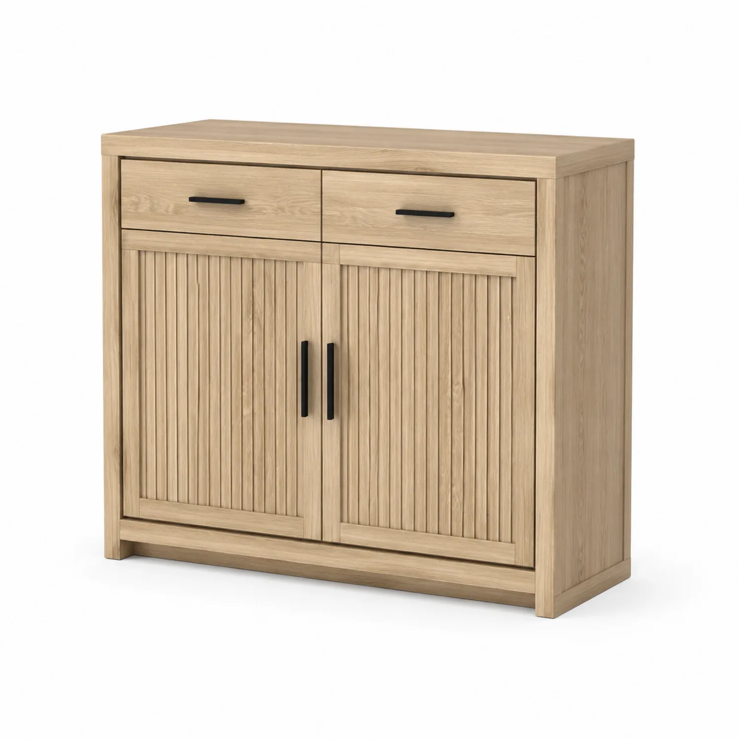 Credenza in legno di quercia con 2 cassetti e 2 ante