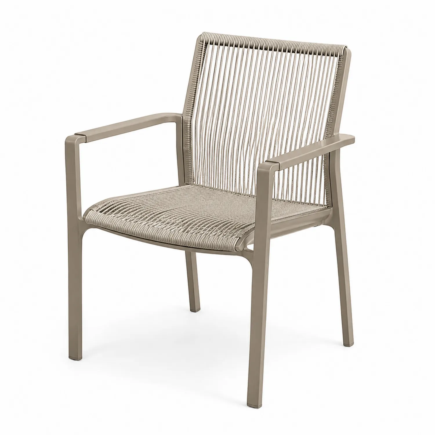 Sedia da esterno in metallo e corda di polipropilene Beige