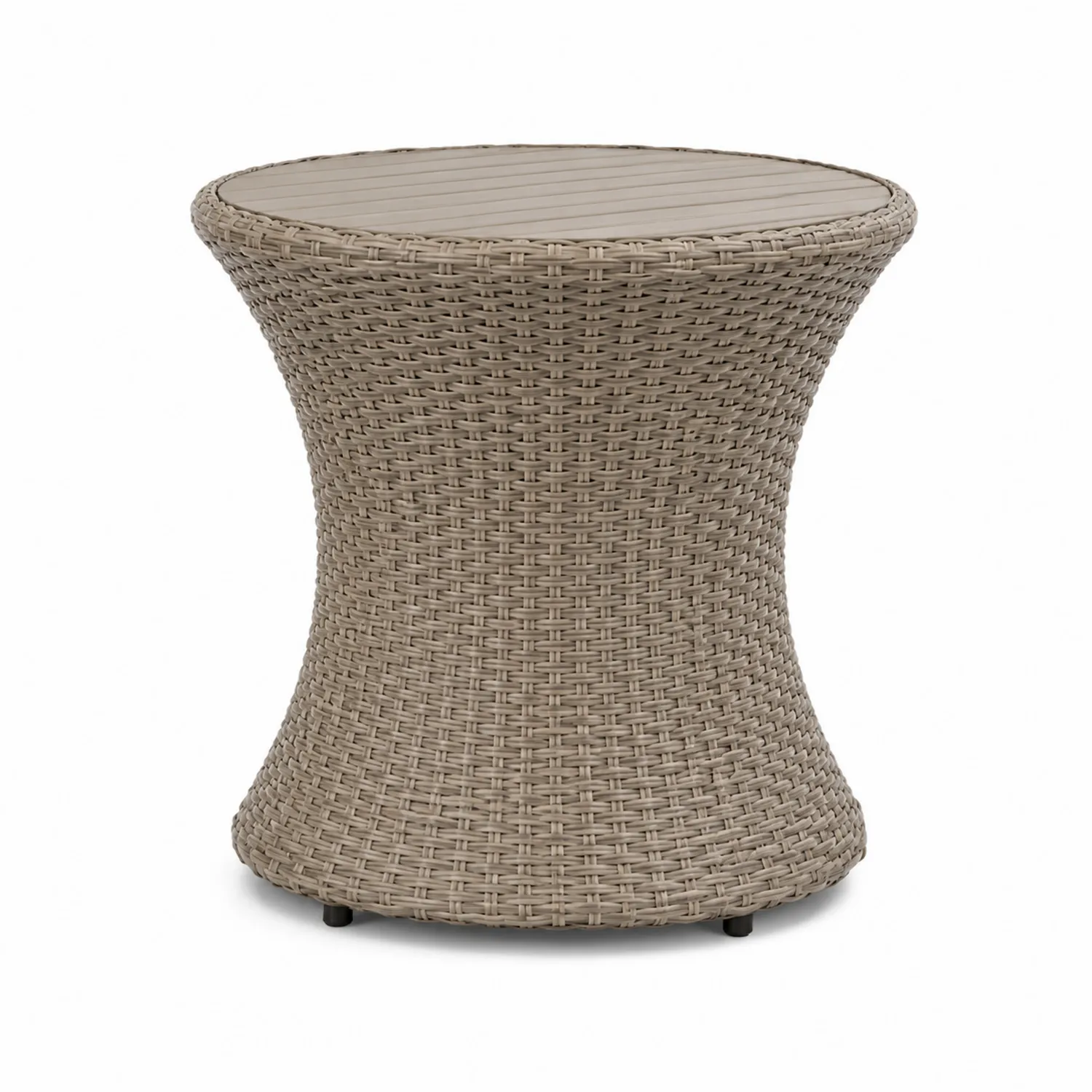 Tavolino rotondo da esterno in rattan, diametro 50 cm
