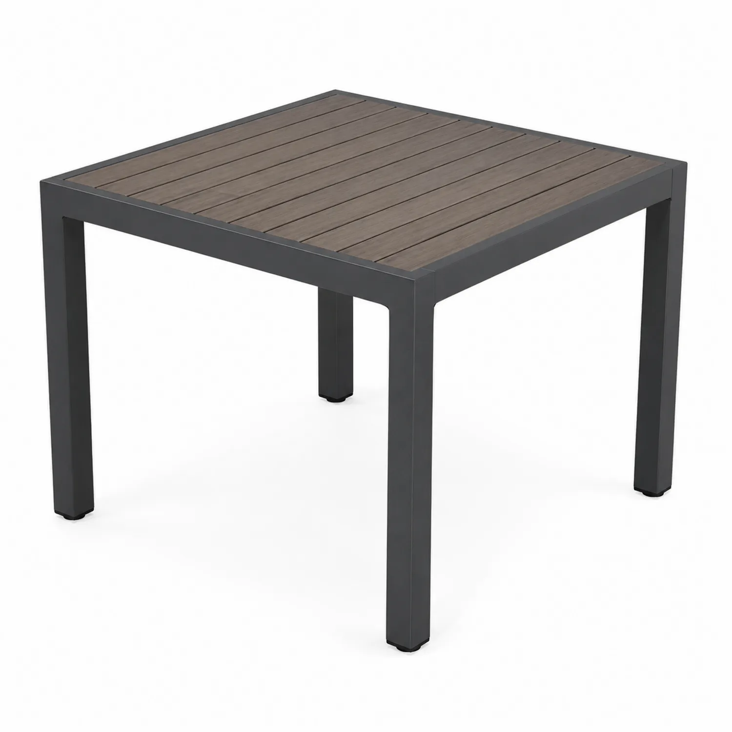 Tavolo quadrato 90x90 cm in alluminio e legno composito per esterno