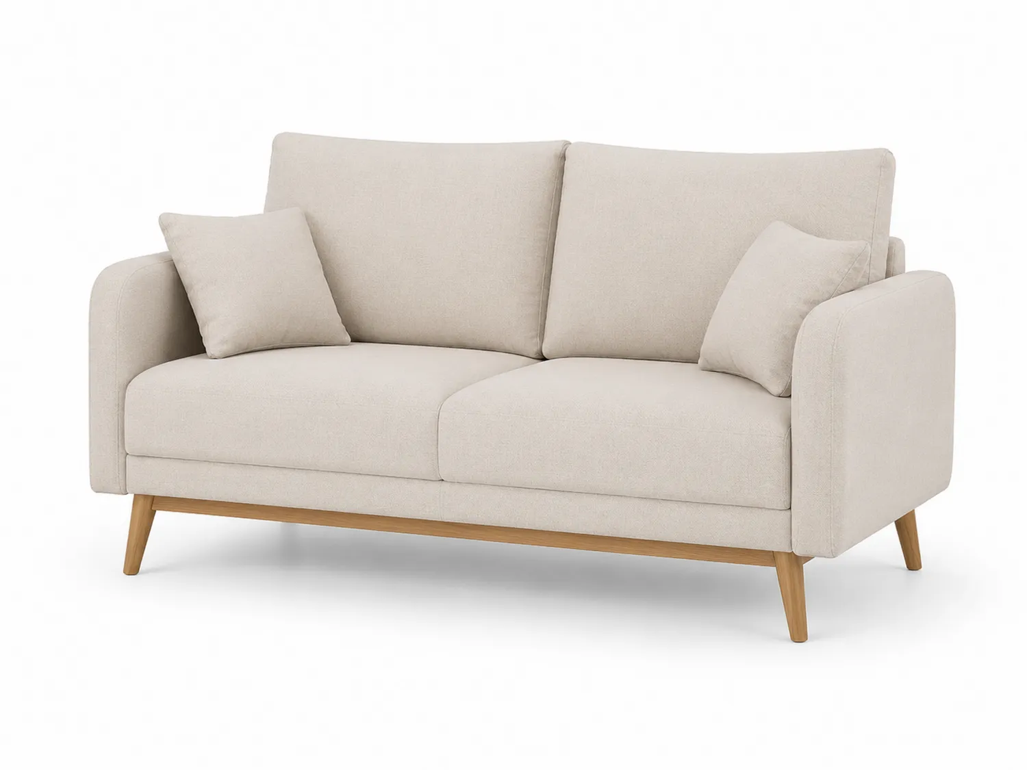 Divano Loveseat in tessuto con gambe in legno