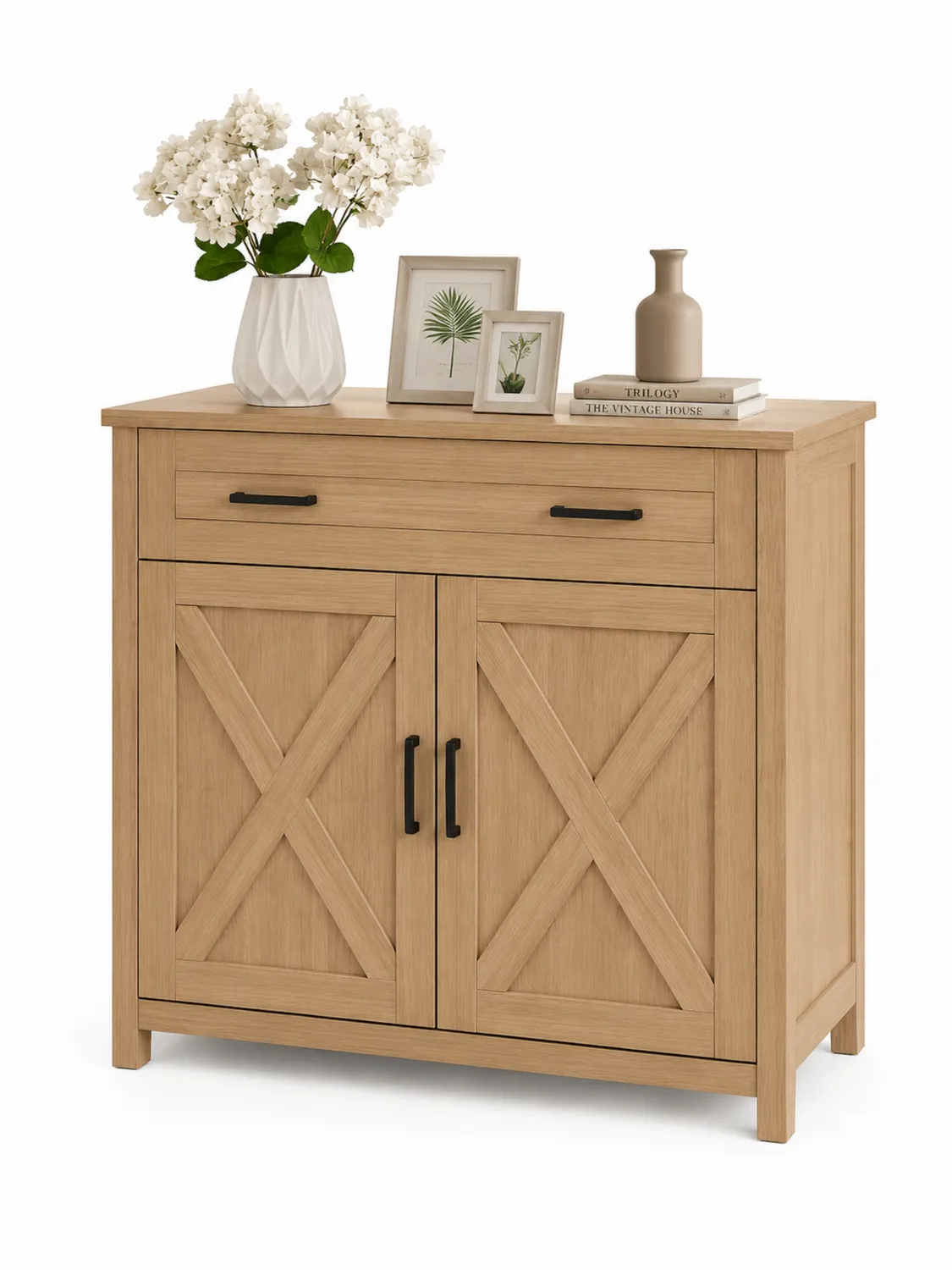 Credenza in legno con due ante e cassetto