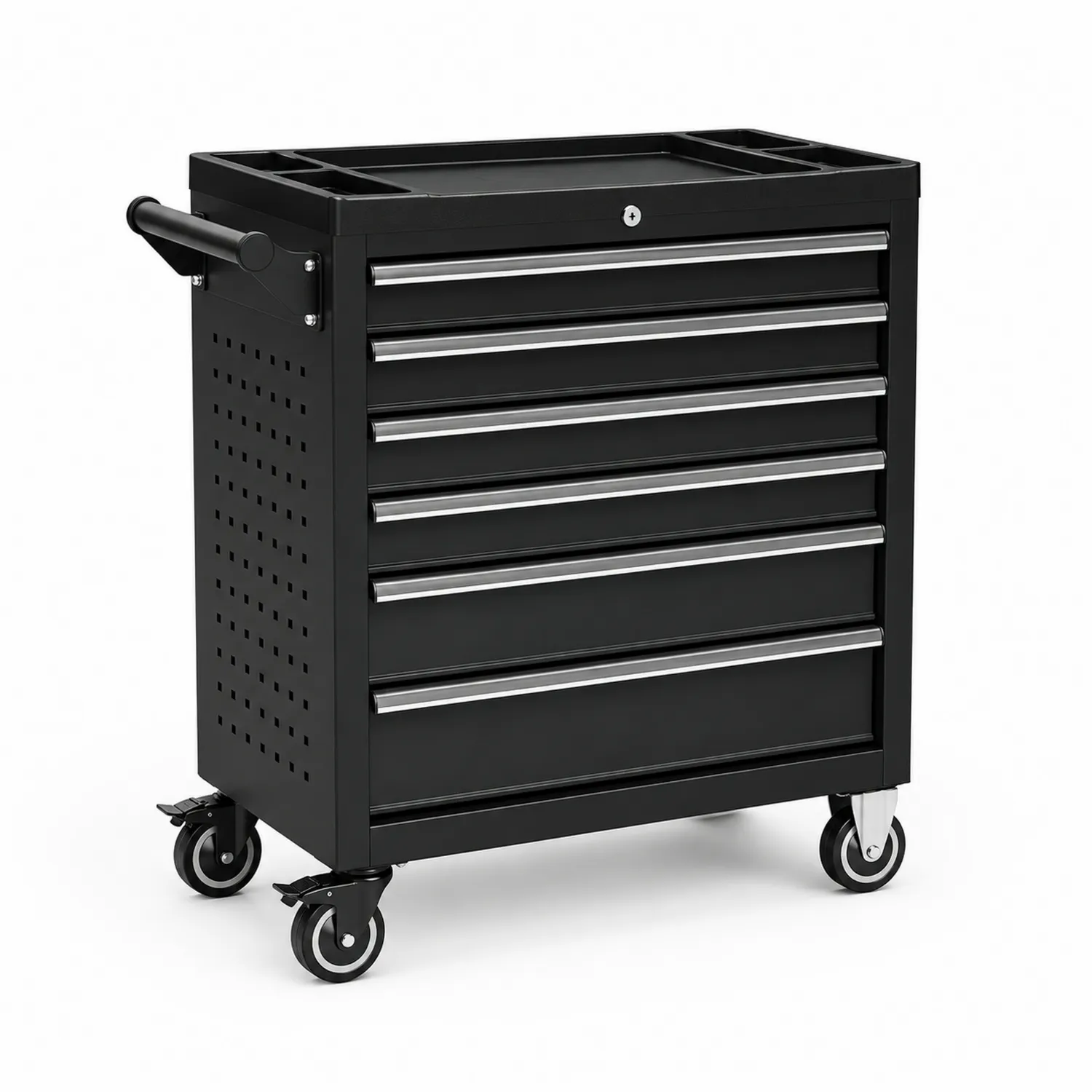 Carrello in Metallo con 6 Cassetti e Ruote in Gomma