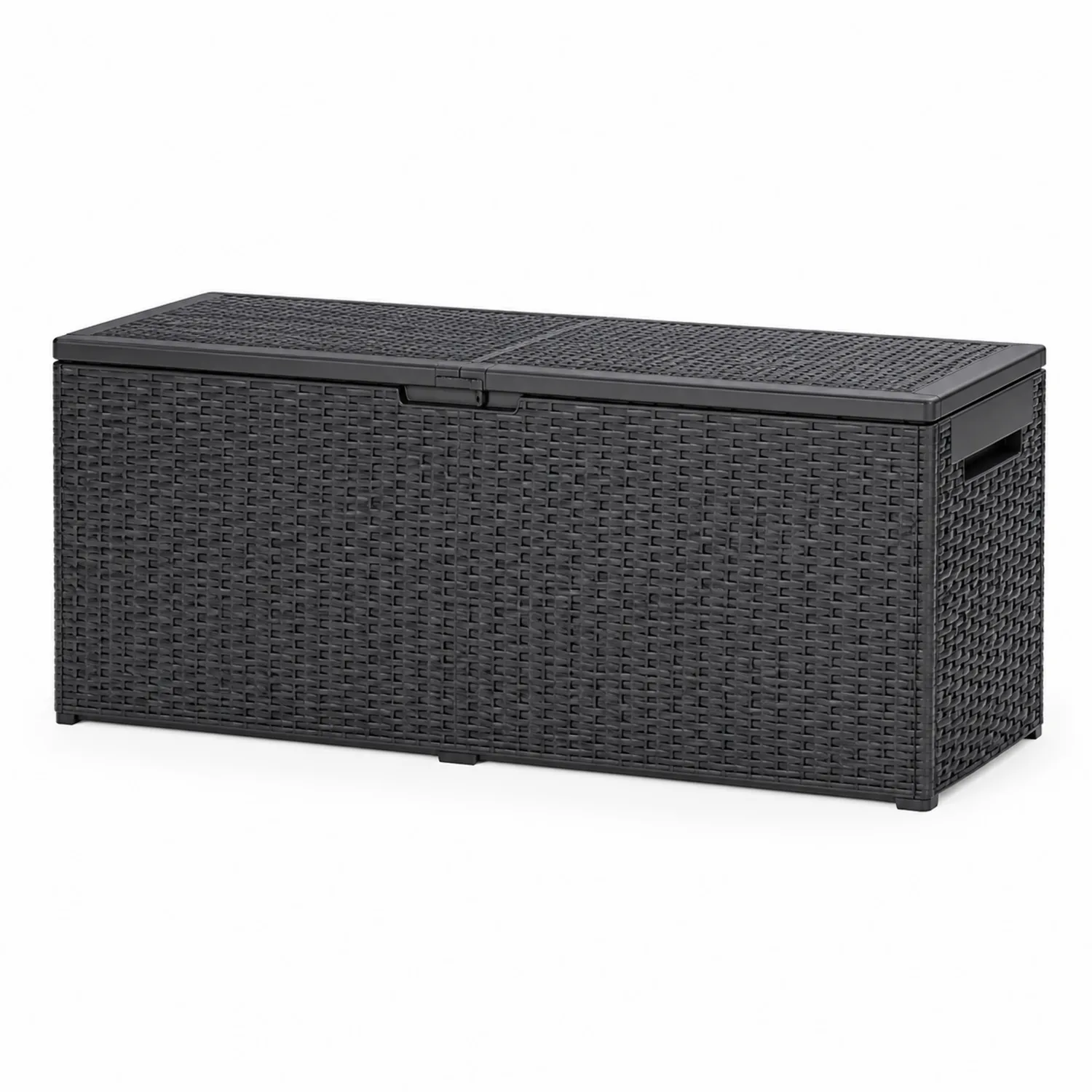 Cassapanca in Rattan Sintetico Nero 117x45x56 cm