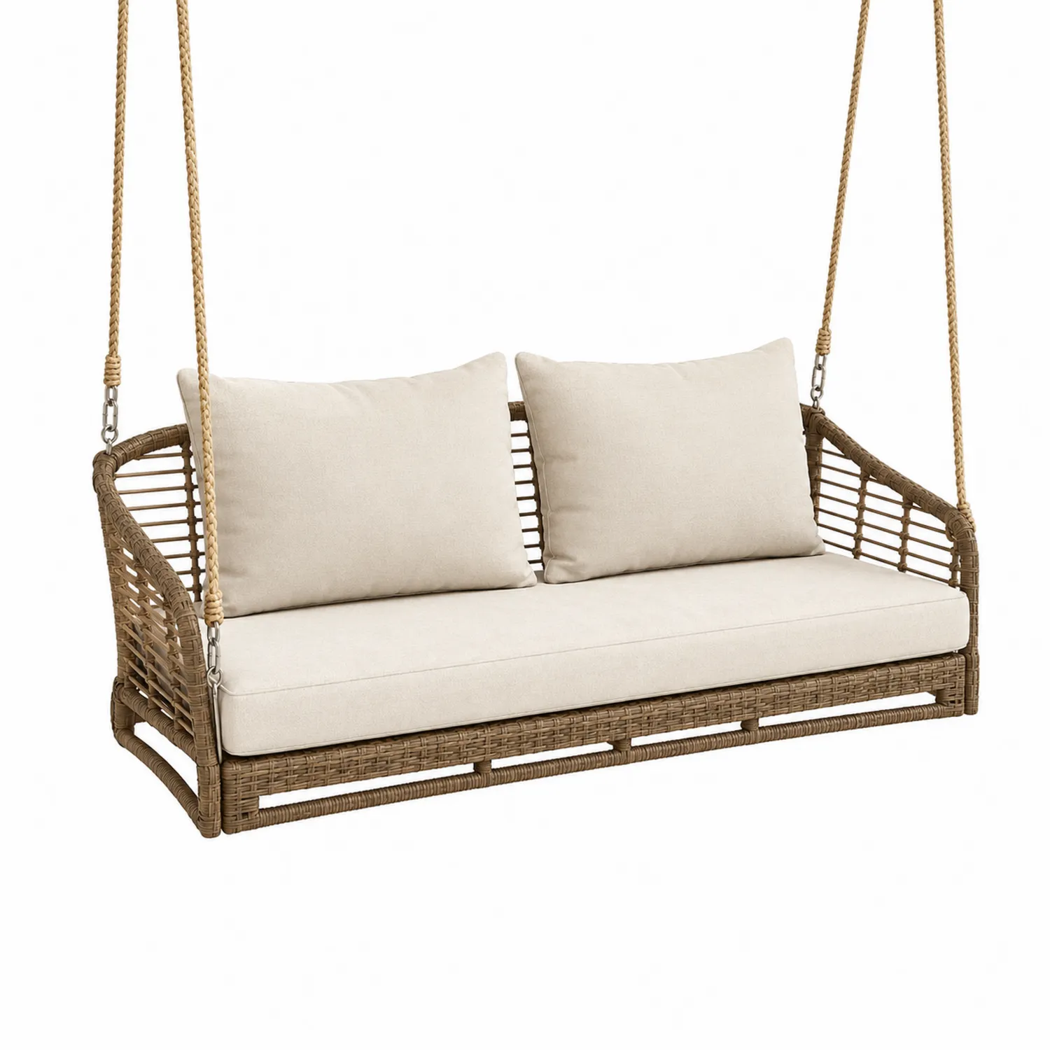 Altalena da veranda in Fibre Sintetiche con Cuscini Beige
