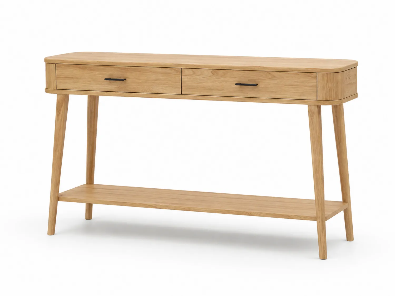 Consolle in Legno di Quercia con Cassetti e Ripiano