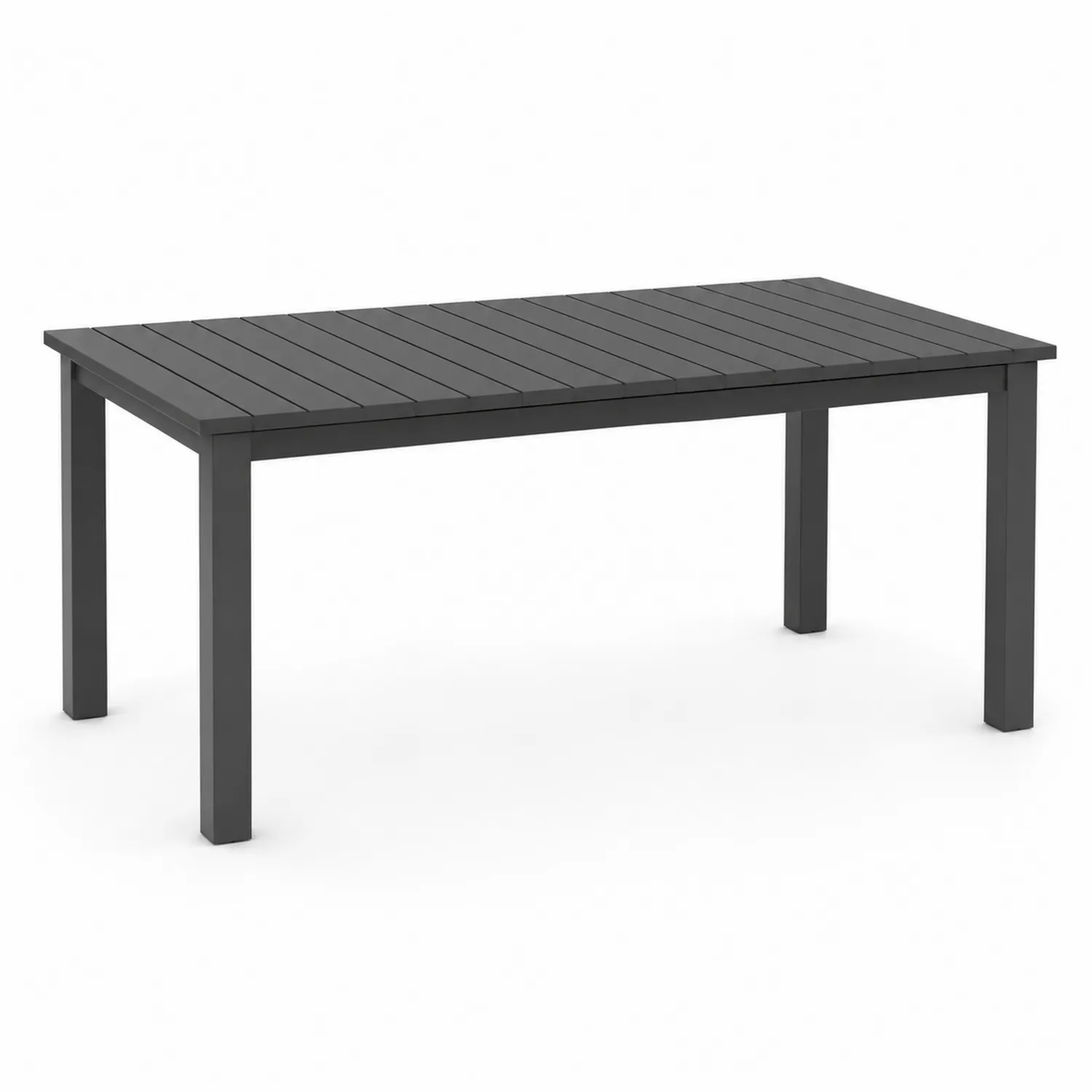 Tavolo da giardino rettangolare in alluminio nero 180x90x75 cm