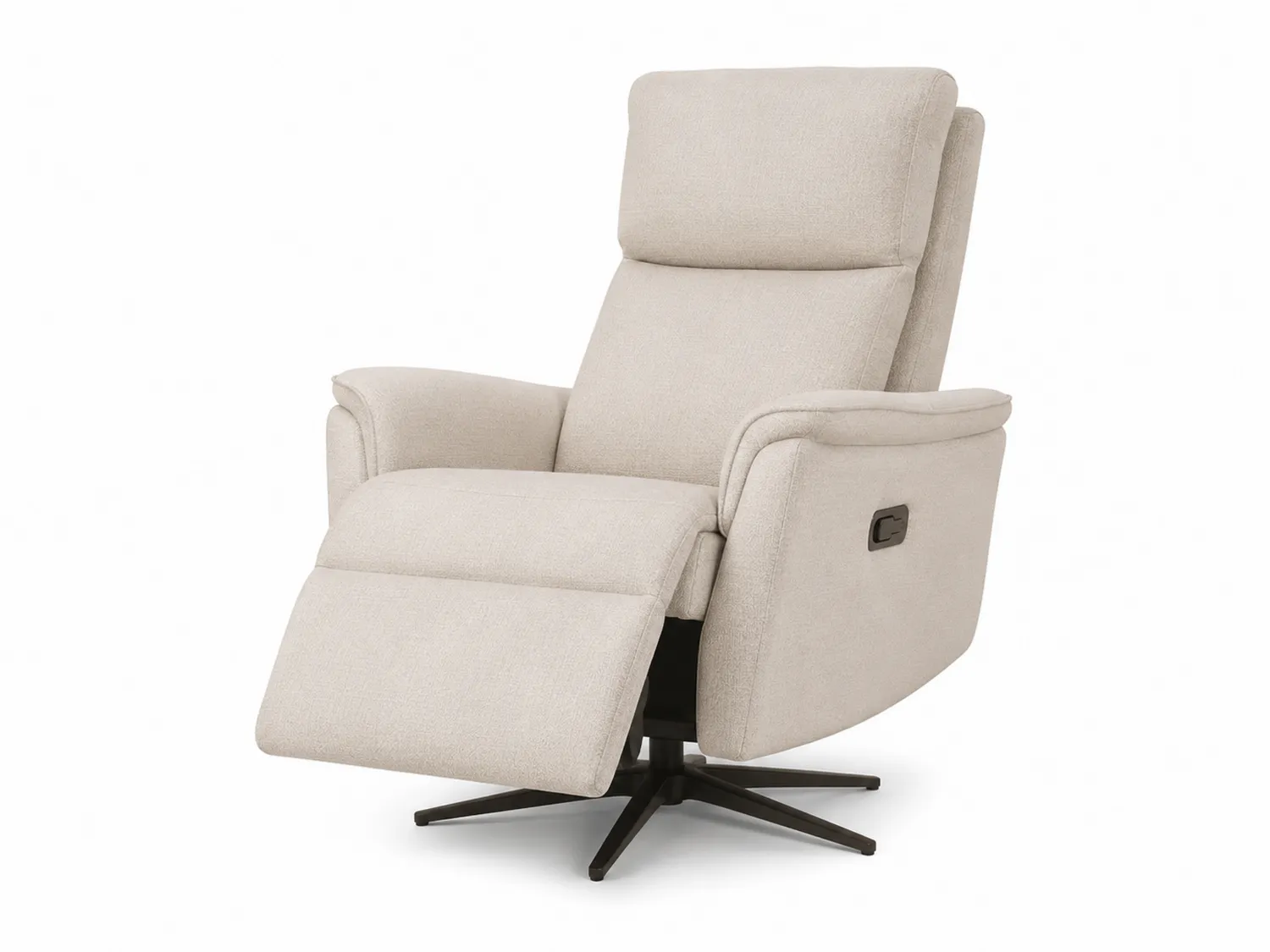 Poltrona reclinabile in tessuto poliestere beige con base girevole