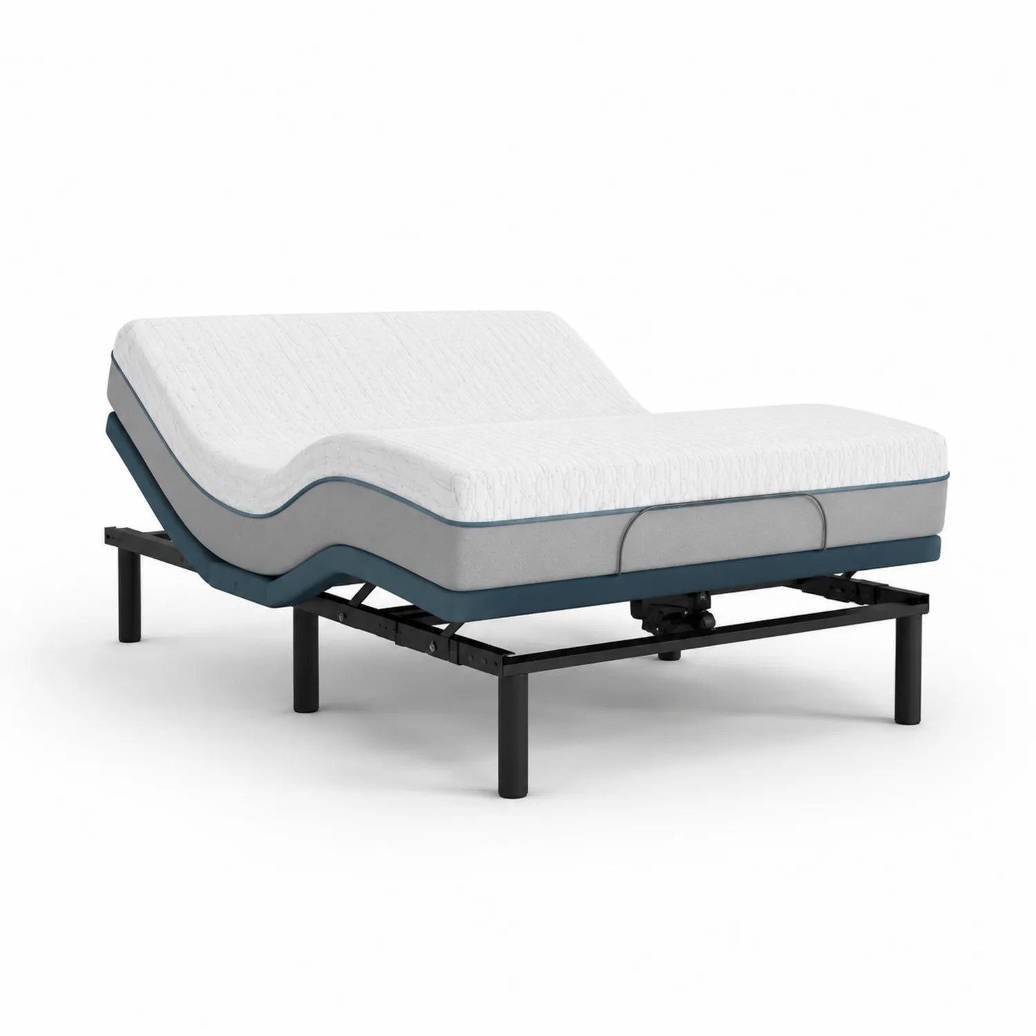 Letto Regolabile in Metallo con Materasso in Schiuma
