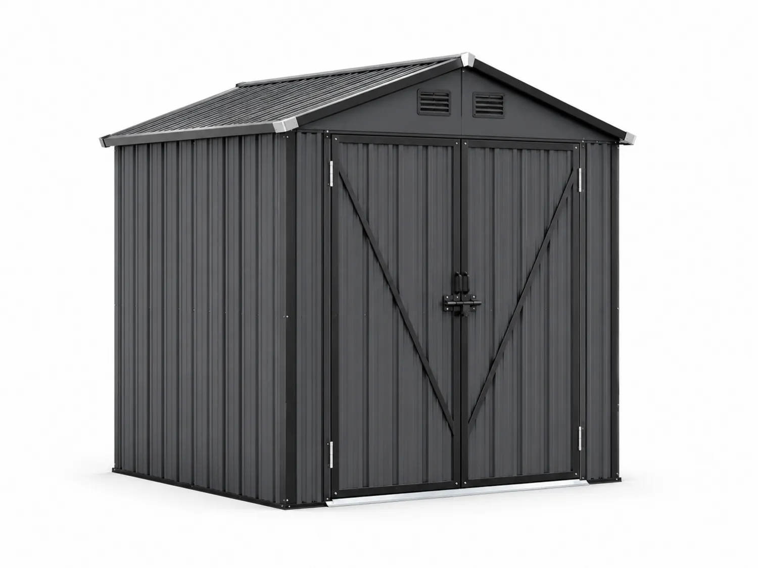 Capanno da Giardino in Metallo Grigio 213x130x185 cm