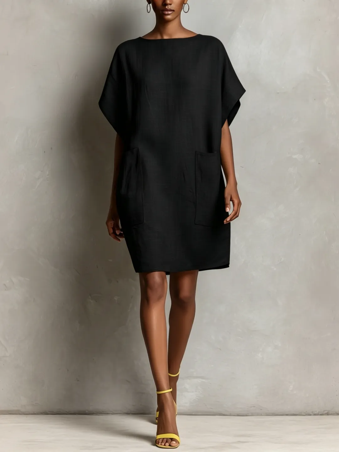 Effortless Linen-Blend Shift Dress