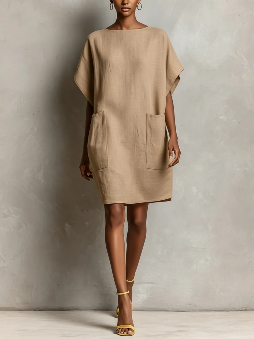 Effortless Linen-Blend Shift Dress