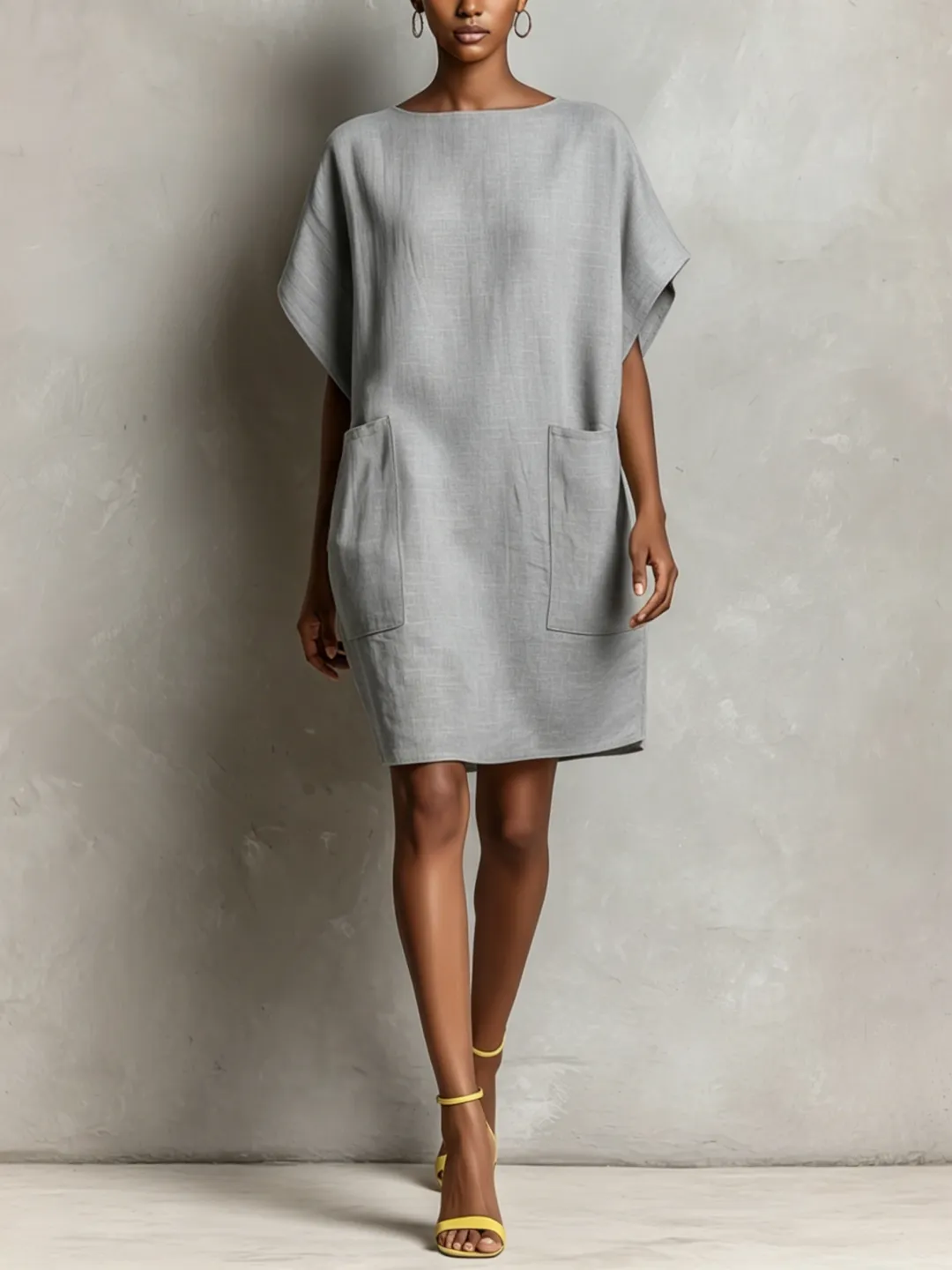 Effortless Linen-Blend Shift Dress