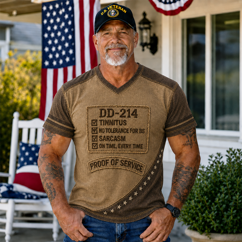 Men's DD-214 Veteran Summer V-Neck T-Shirt