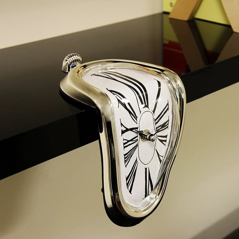 Creative L shaped Curved Clock Fashion Melting Clock Roman Numeral Clock Home Twisted Clock Living Room Decoration Ornaments|Wall Clocks| - AliExpress