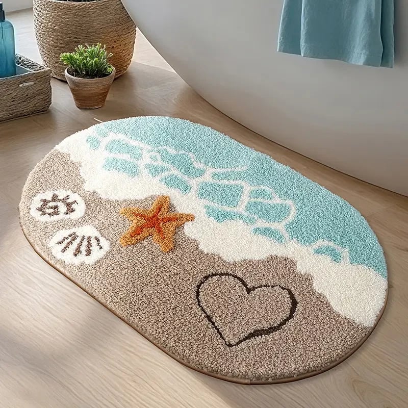 Ocean-Inspired Premium Microfiber Bath Rug