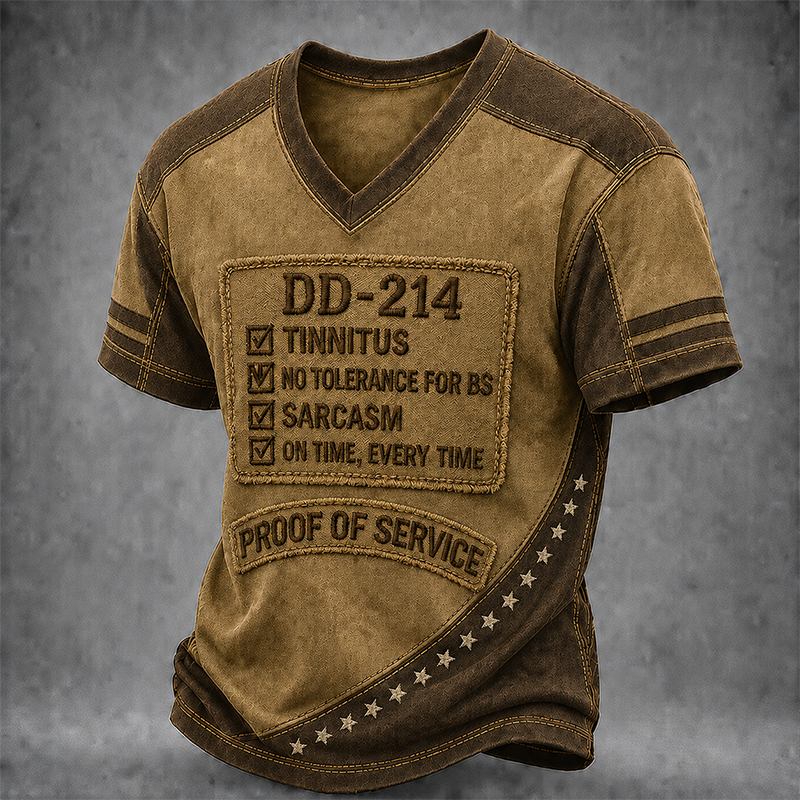 Men's DD-214 Veteran Summer V-Neck T-Shirt
