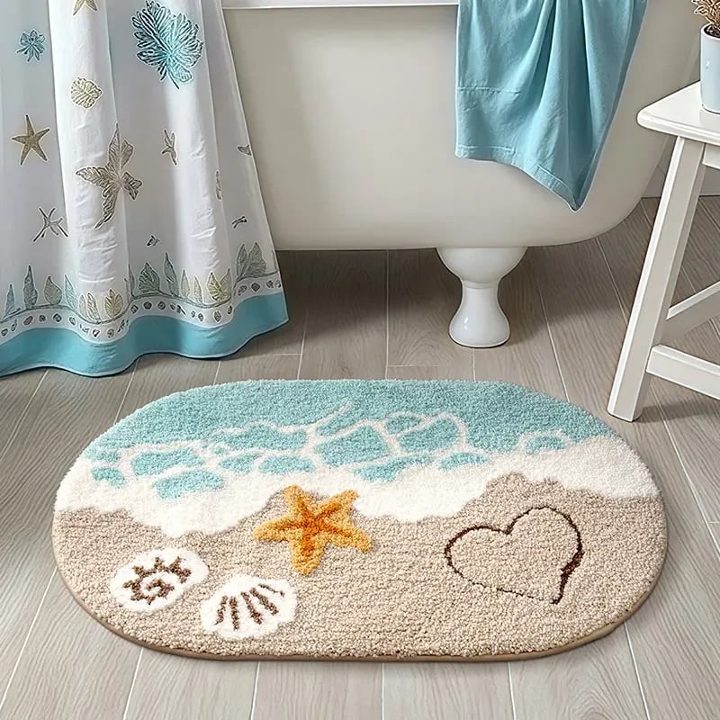 Ocean-Inspired Premium Microfiber Bath Rug