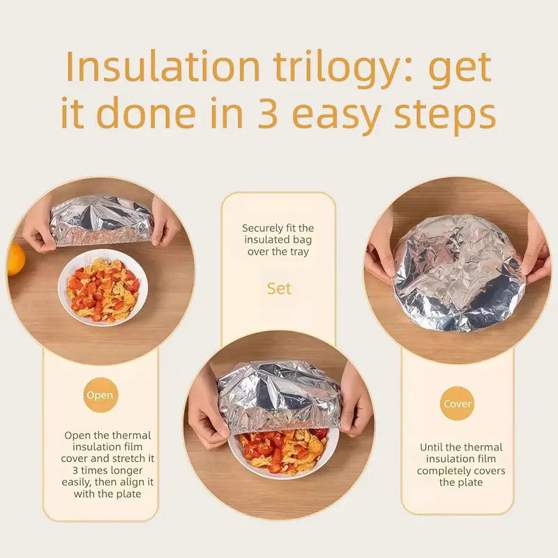 Aluminum Foil Food Insulation Cover – Heat-Retaining Dish Lid for Home Dining Table, 20 PCS (7.87” / 20cm)