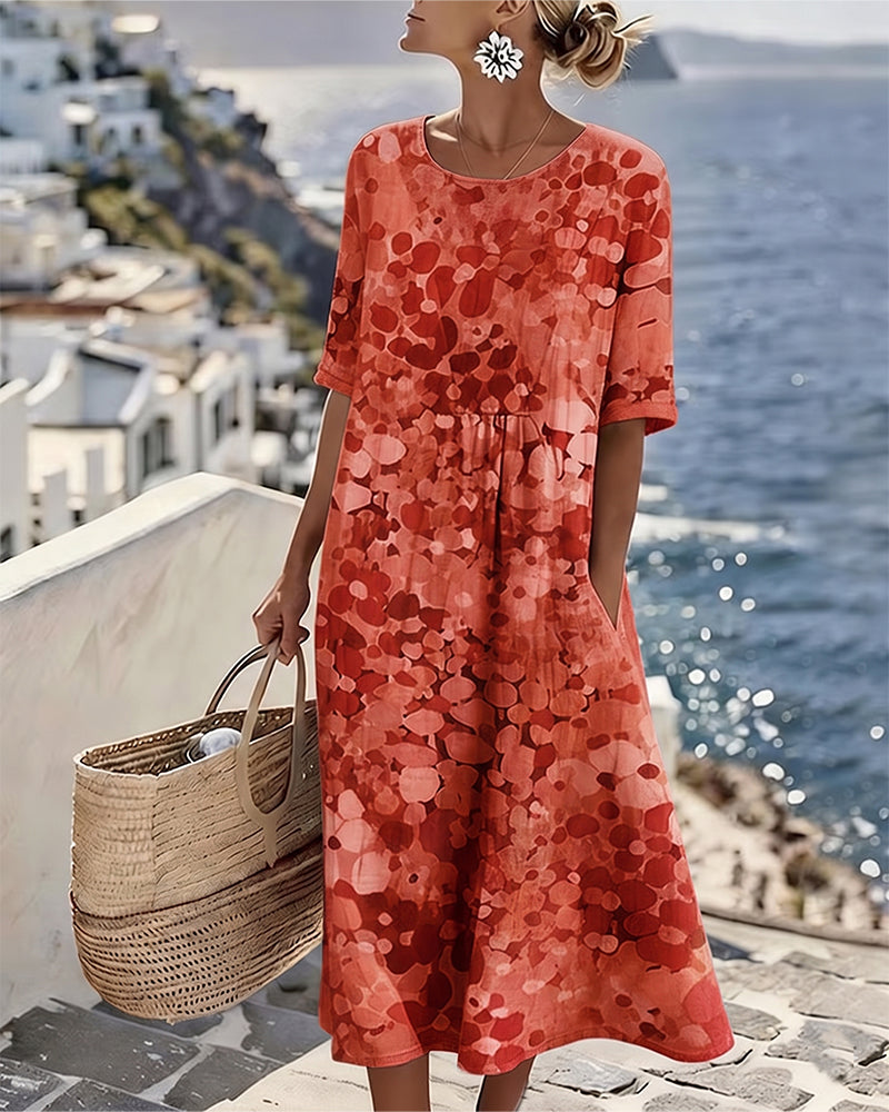 Vestido Fluido con Estampado