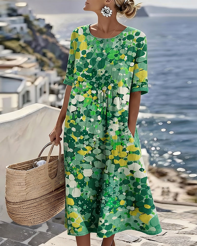 Vestido Fluido con Estampado