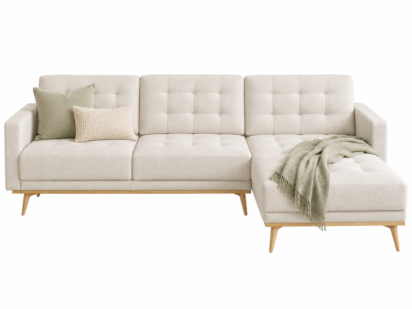 Sofa chaise longue modular beige-casafynd