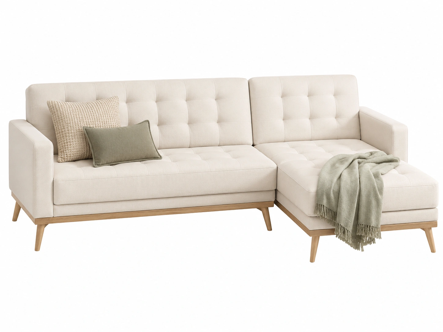 Sofa chaise longue escandinavo beige-casafynd