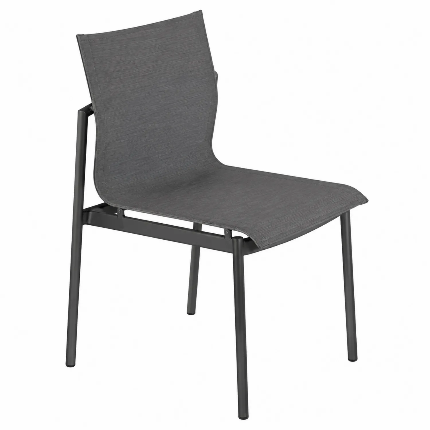 Essstuhl Aluminium Textilene Grau 45x53x84 cm