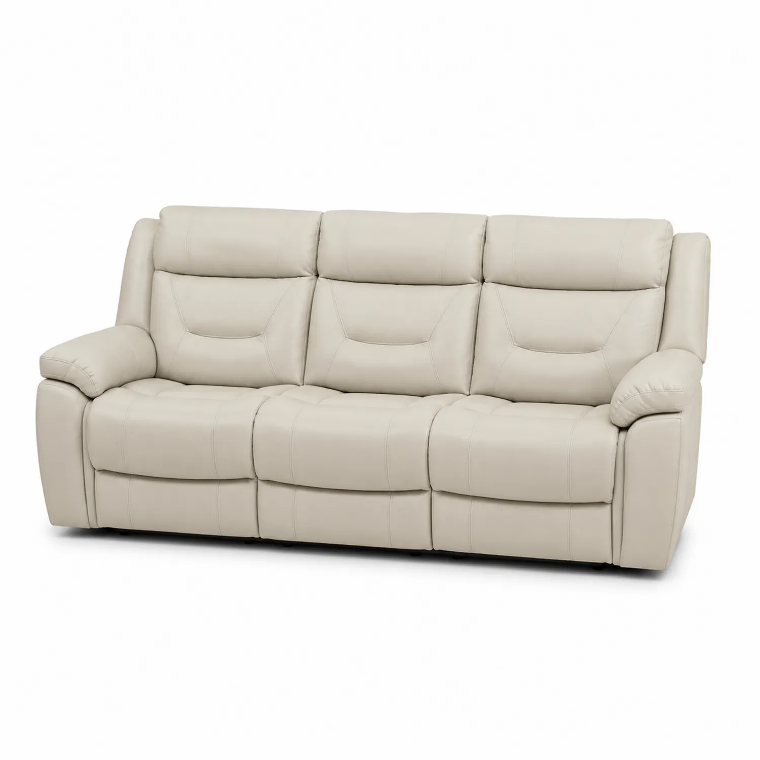 3-Sitzer Sofa Leder Beige