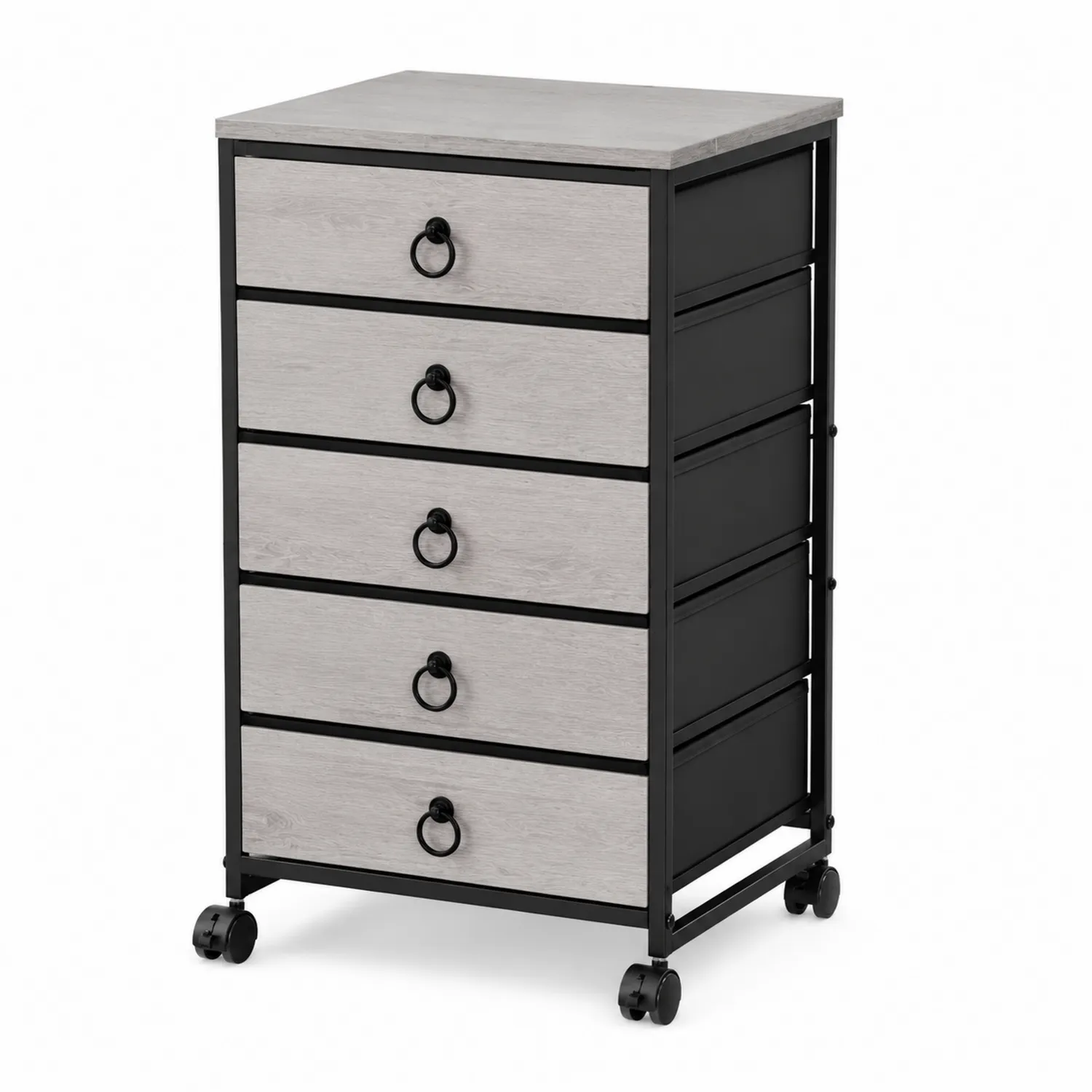 Schubladenschrank aus Metall und Holzfaserplatte, 84cm hoch