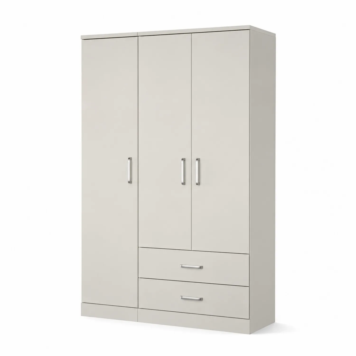 Kleiderschrank 3-türig mit 2 Schubladen MDF Beige 200x120x50 cm