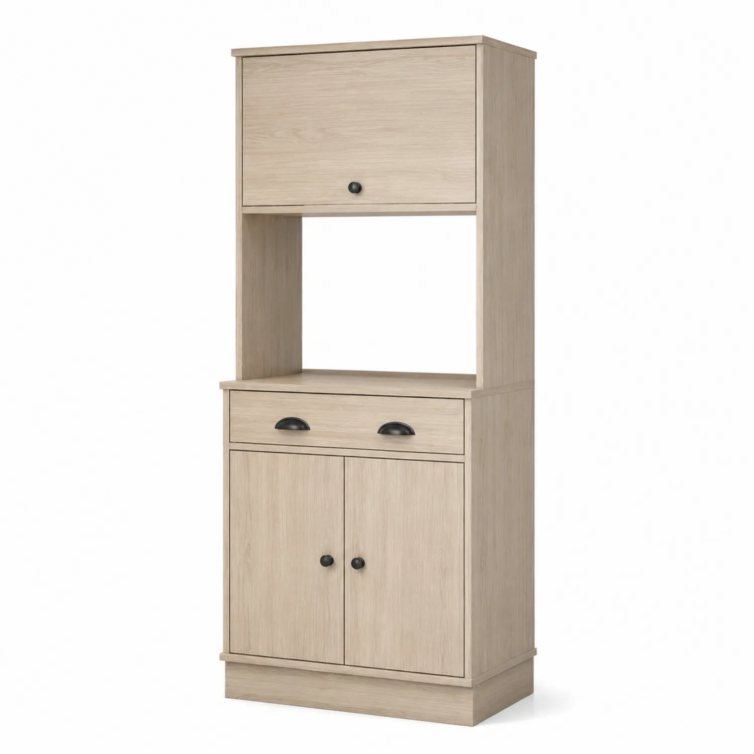Küchenschrank MDF-Holz Beige 60x35x180cm Zwei Türen