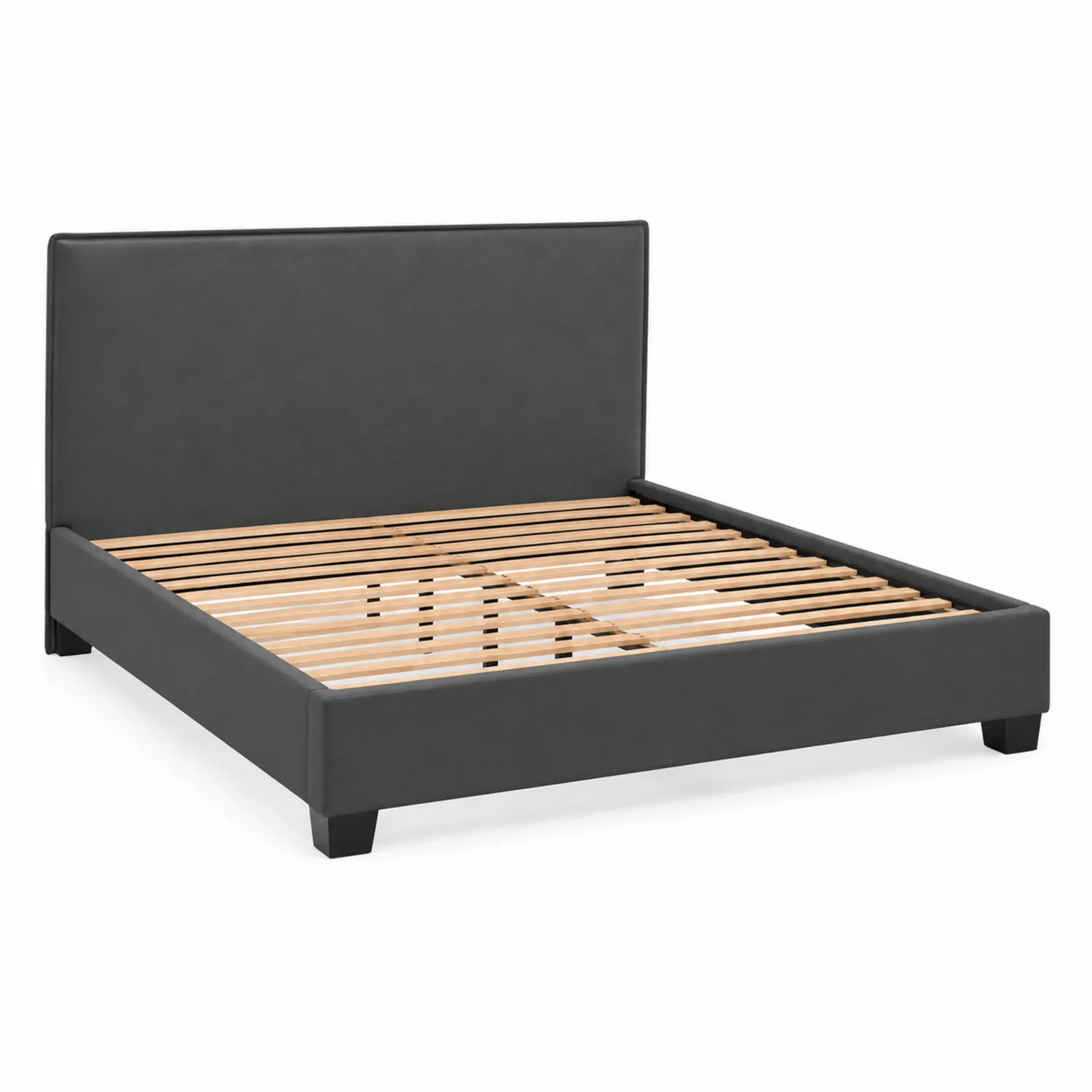 Bettgestell 200x160 cm Kunstleder Schwarz