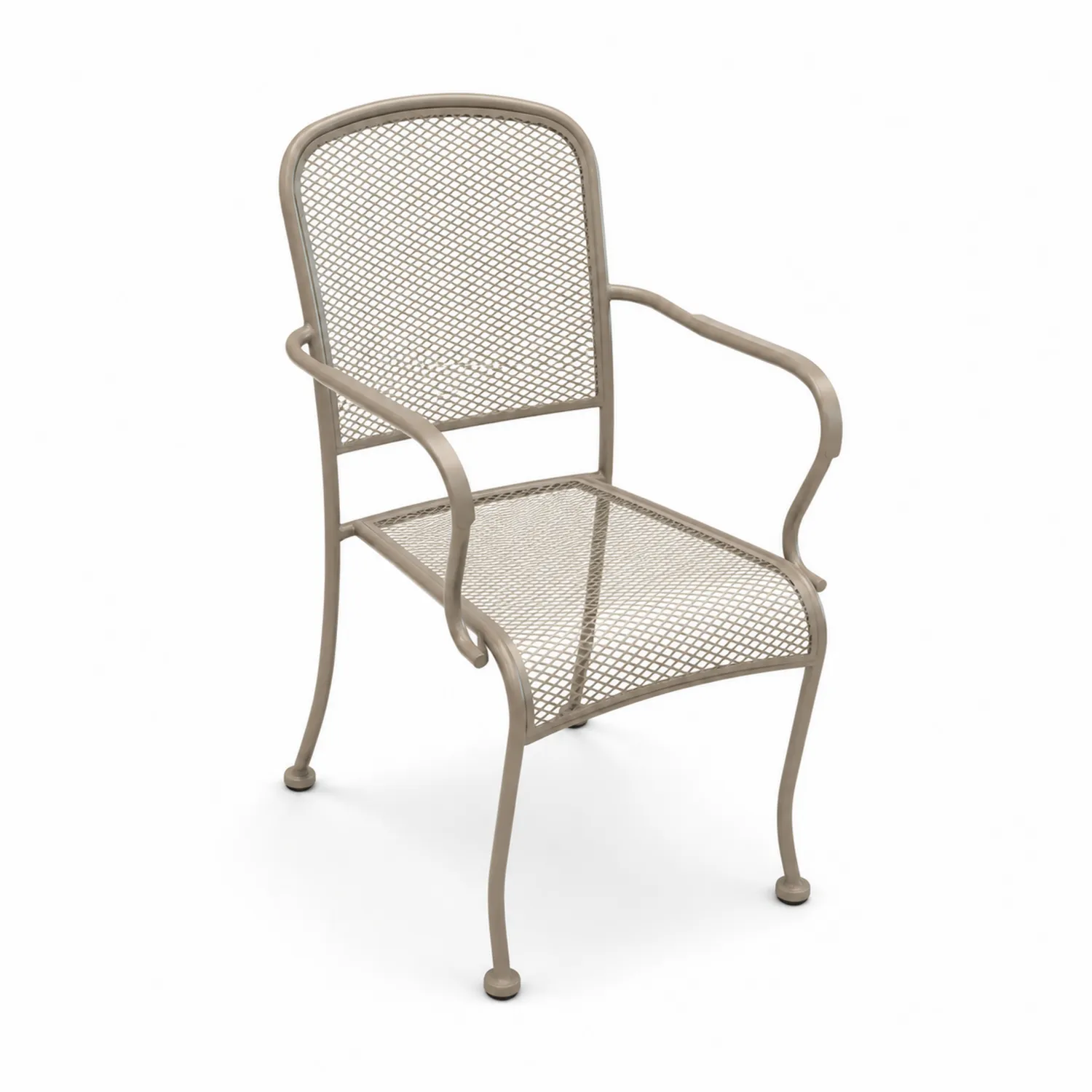 Metallstuhl mit Netzdesign Beige