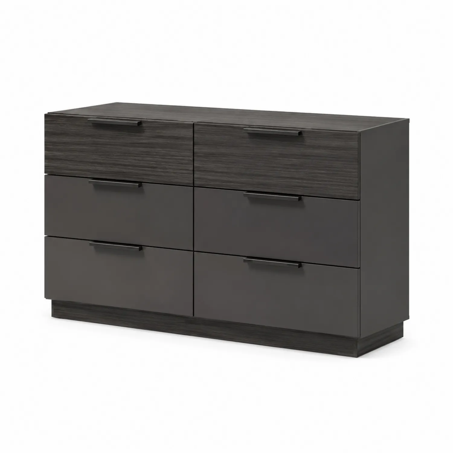 Kommode Holzwerkstoff Dunkelgrau 6 Schubladen 120x40x75 cm