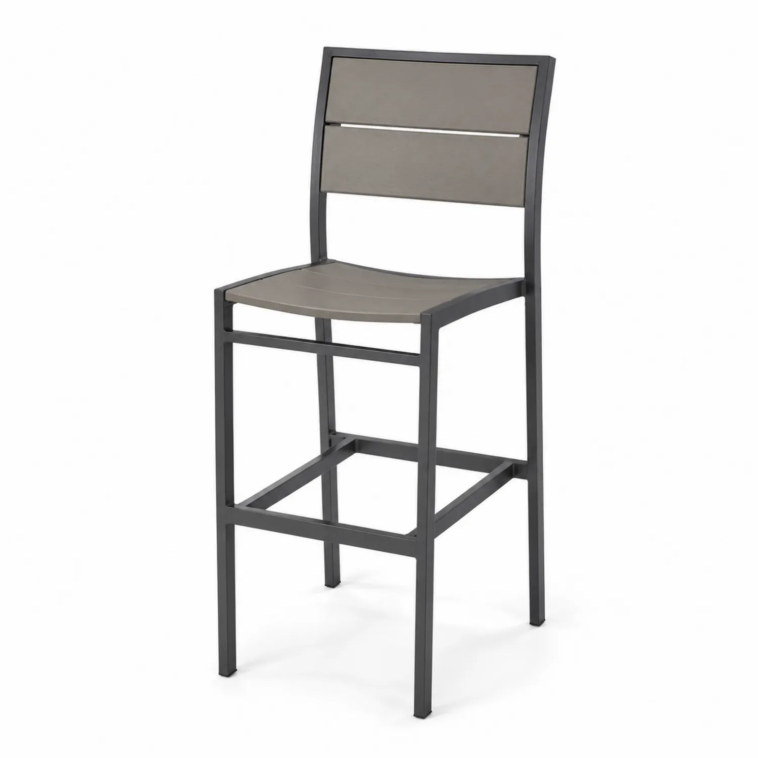 Grau Aluminium Barhocker mit Polywood-Sitzfläche