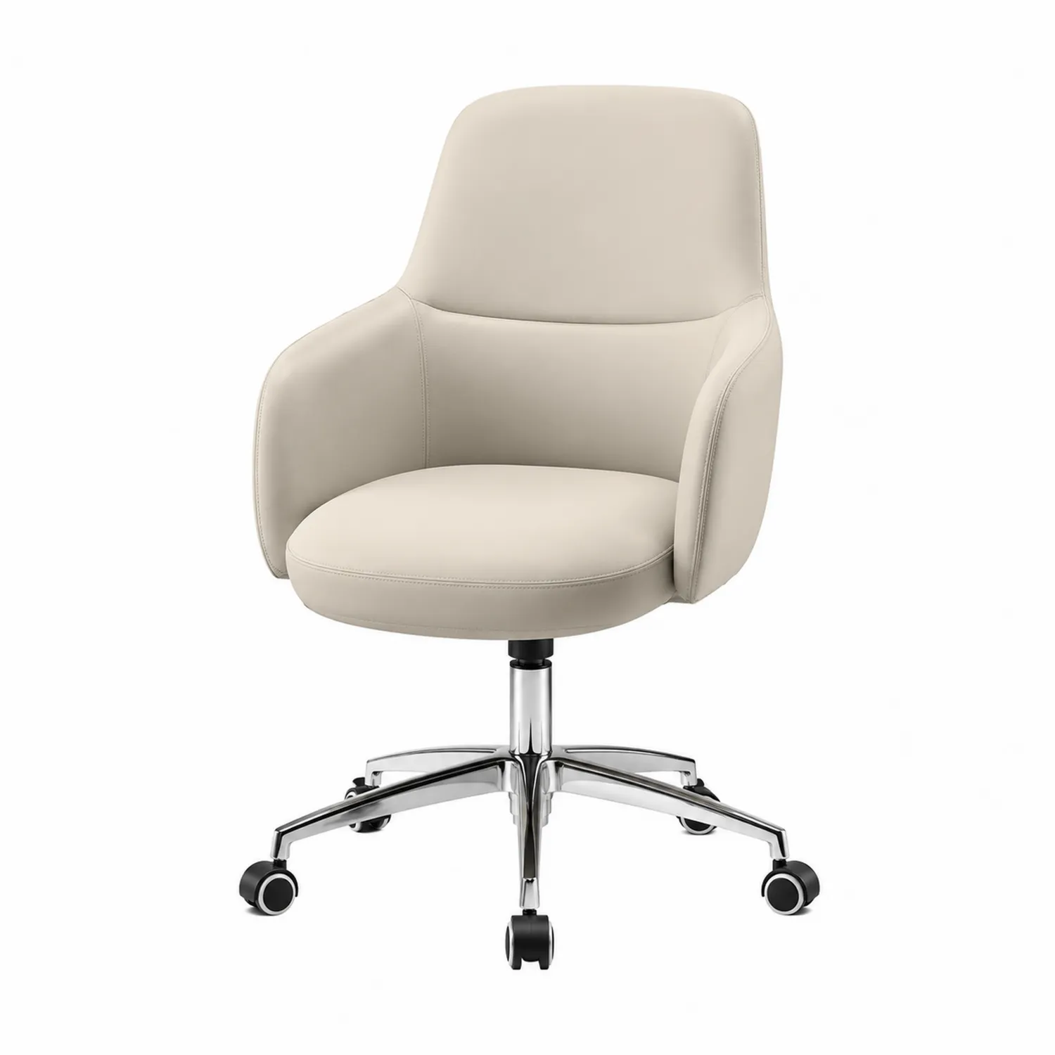 Drehbarer Bürostuhl Leder Beige