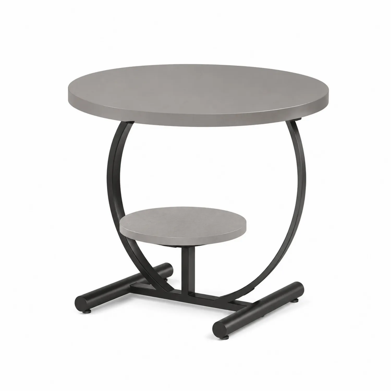 Runder Tisch mit Metallgestell, Grau, Durchmesser 55 cm