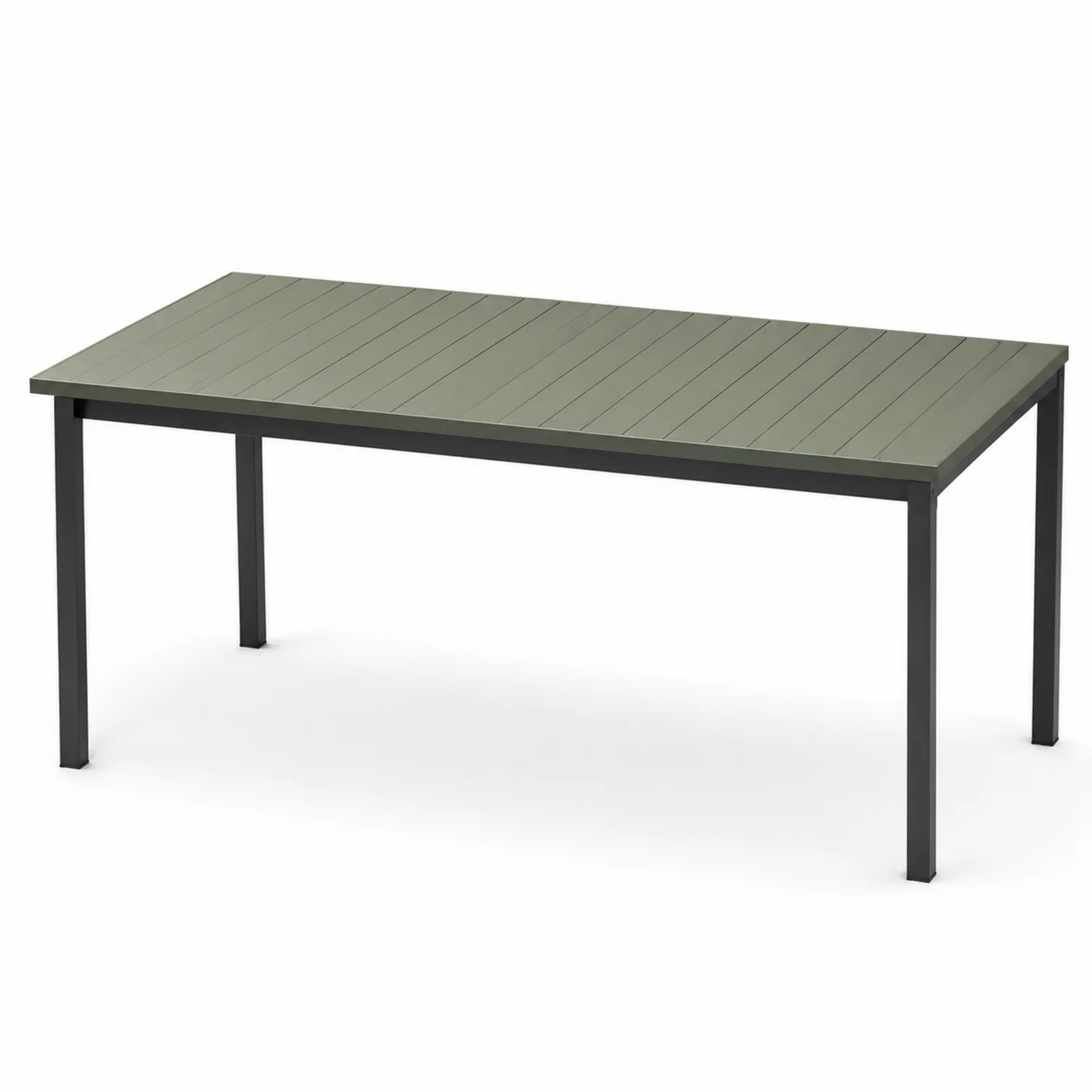 Aluminium Terrassentisch 180x90 cm mit Stahlrahmen Grün